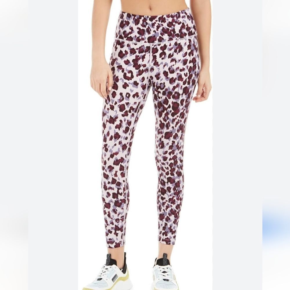 CK Performance Leopard Print High Waist Tights Sz S